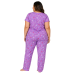 Pijama Plus Sizer em Poliéster Estampado Manga Curta, Lilia!