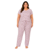 Pijama Plus Sizer em Poliéster Estampado Manga Curta, Lilia!