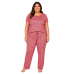 Pijama Plus Sizer em Poliéster Estampado Manga Curta, Lilia!