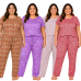 Pijama Plus Sizer em Poliéster Estampado Manga Curta, Lilia!