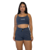 Conjunto Pijama Feminino Estilo Canelado Cropped Short ? Conforto e Estilo, Jade!